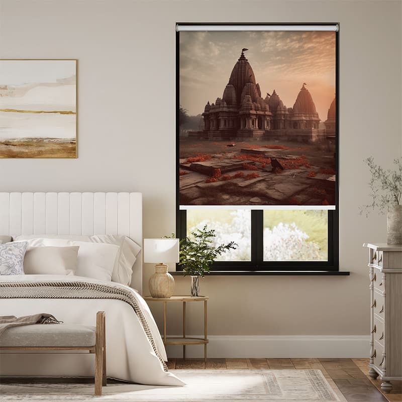 Ancient Temple Design Roller Blinds pattern detail