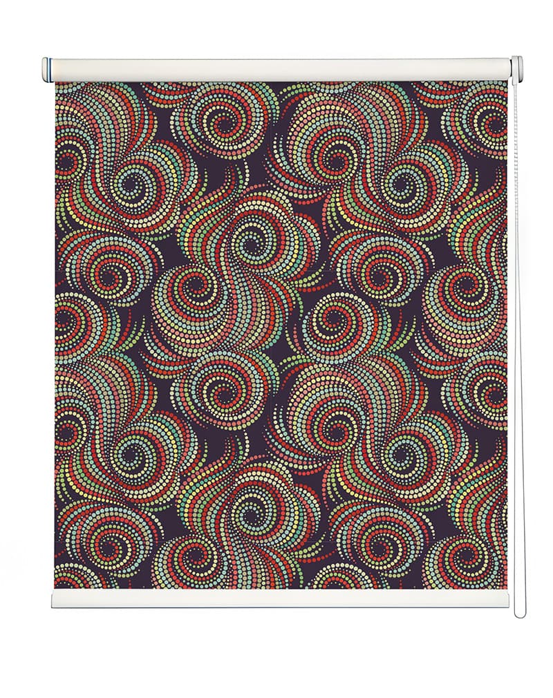 Modern Dot Swirl Roller Blinds shown in a room