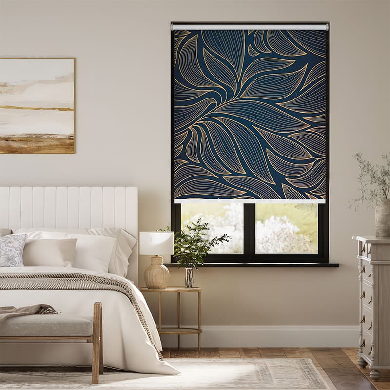 Golden Leaf Luxury Roller Blinds pattern detail