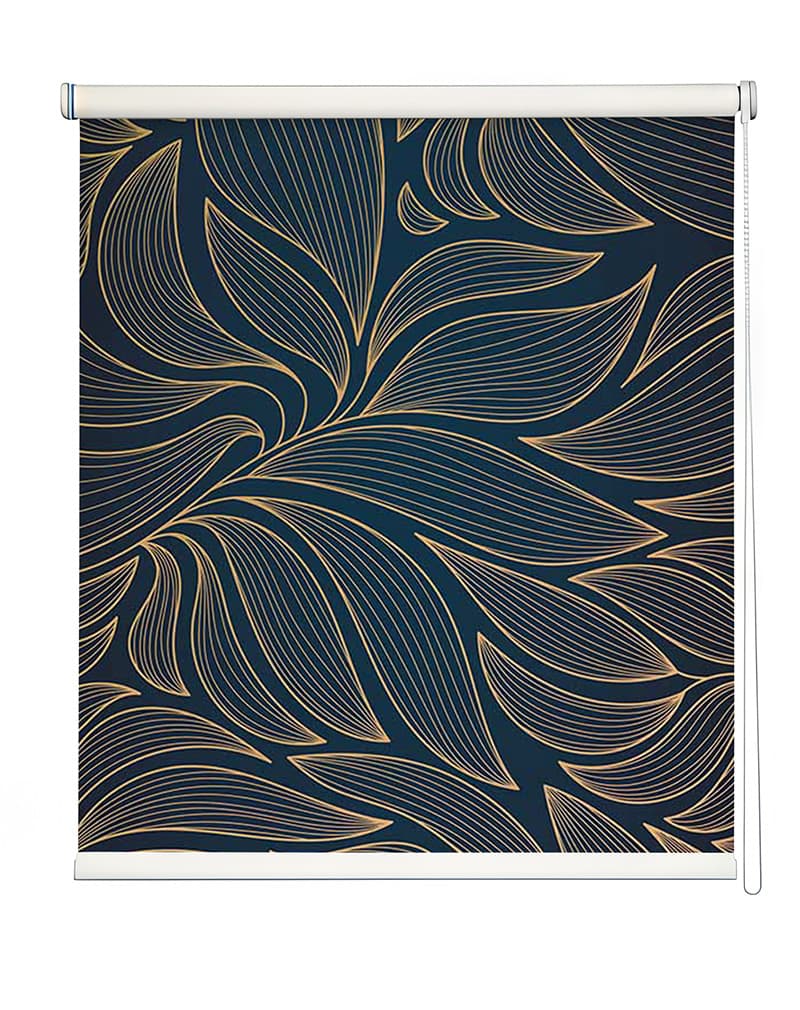 Golden Leaf Luxury Roller Blinds shown in a room