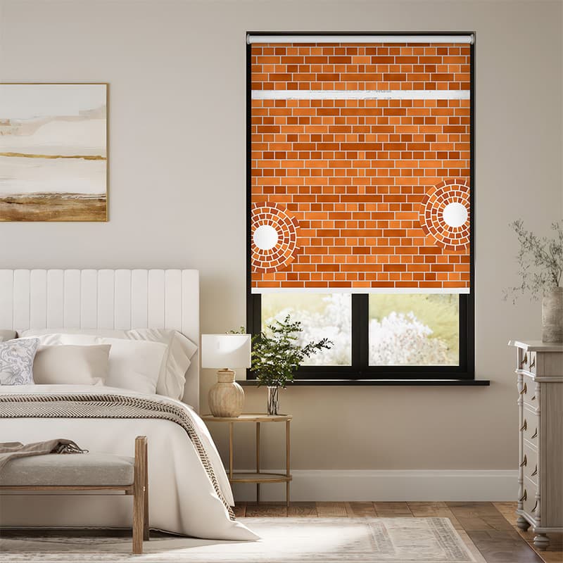 Red Brick Texture Roller Blind pattern detail