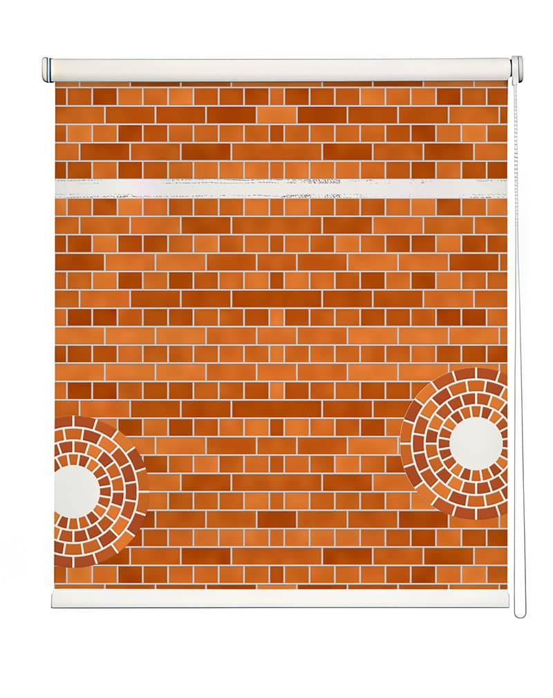 Red Brick Texture Roller Blind shown in a room
