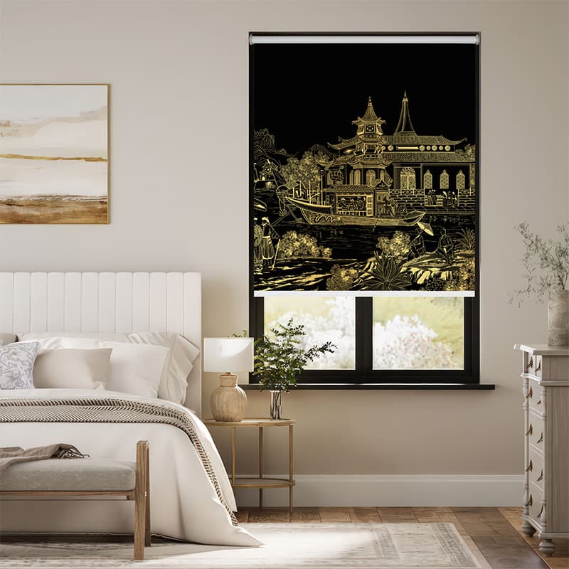 Regal Asian Window Roller Blinds pattern detail