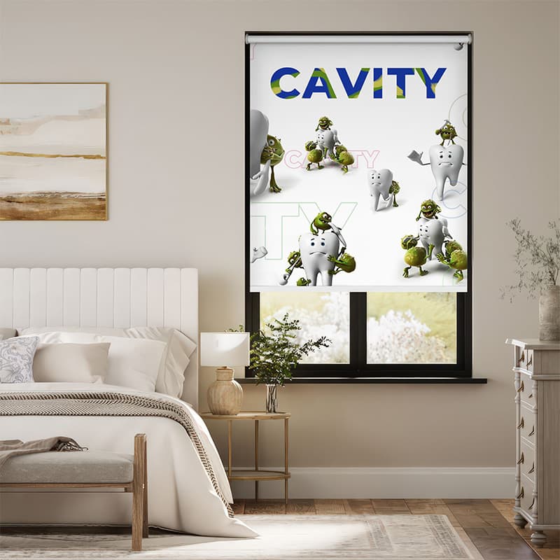Cavity Print Window Roller Blind pattern detail