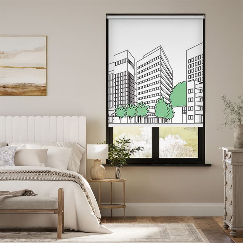 Modern Cityscape Window Roller Blind pattern detail