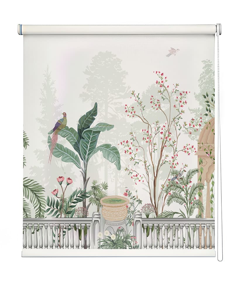 The Serene Garden Roller Blind shown in a room