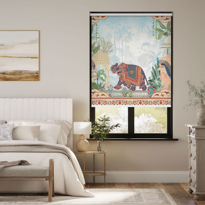 Indian Palace Garden Scenic Roller Blind pattern detail