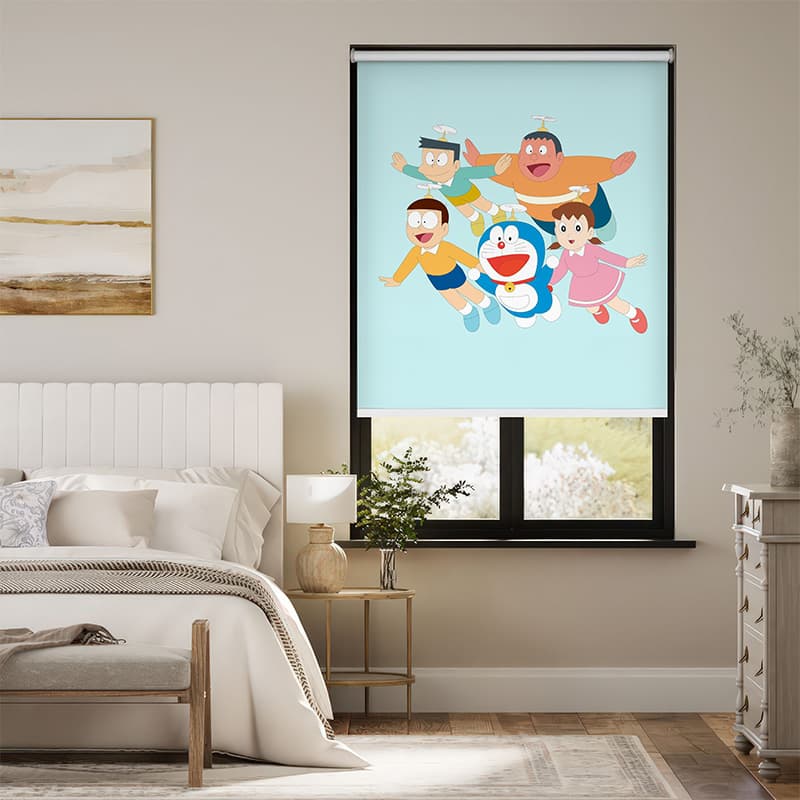 Doraemon & Friends Window Roller Blind pattern detail