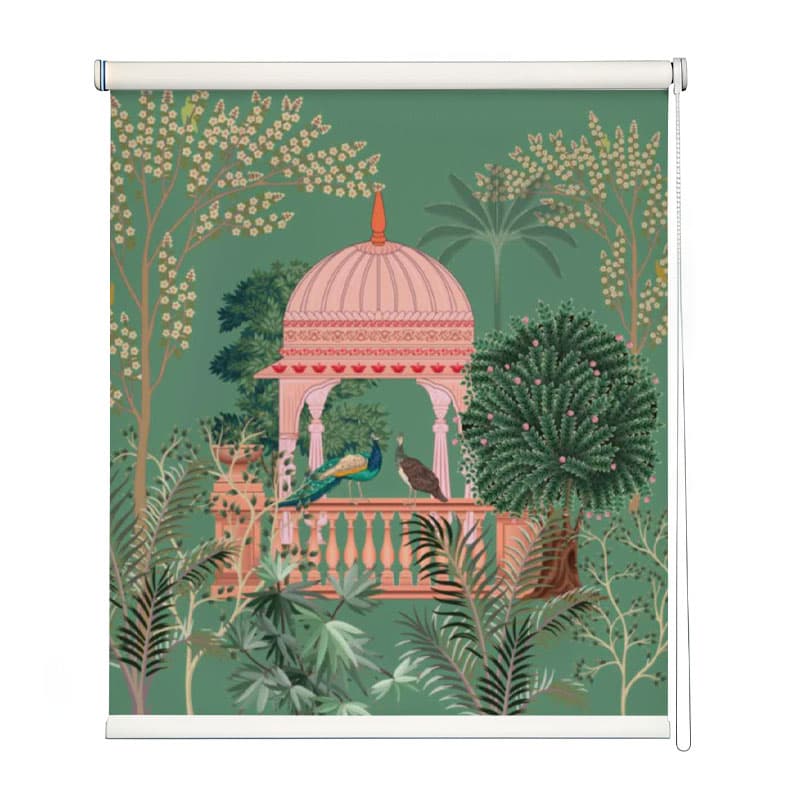 Jaipuri Jannat Miniature Roller Blind shown in a room