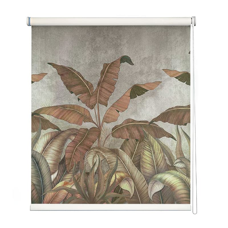 Banana Leaf Bliss Pelmet Roller Blinds shown in a room