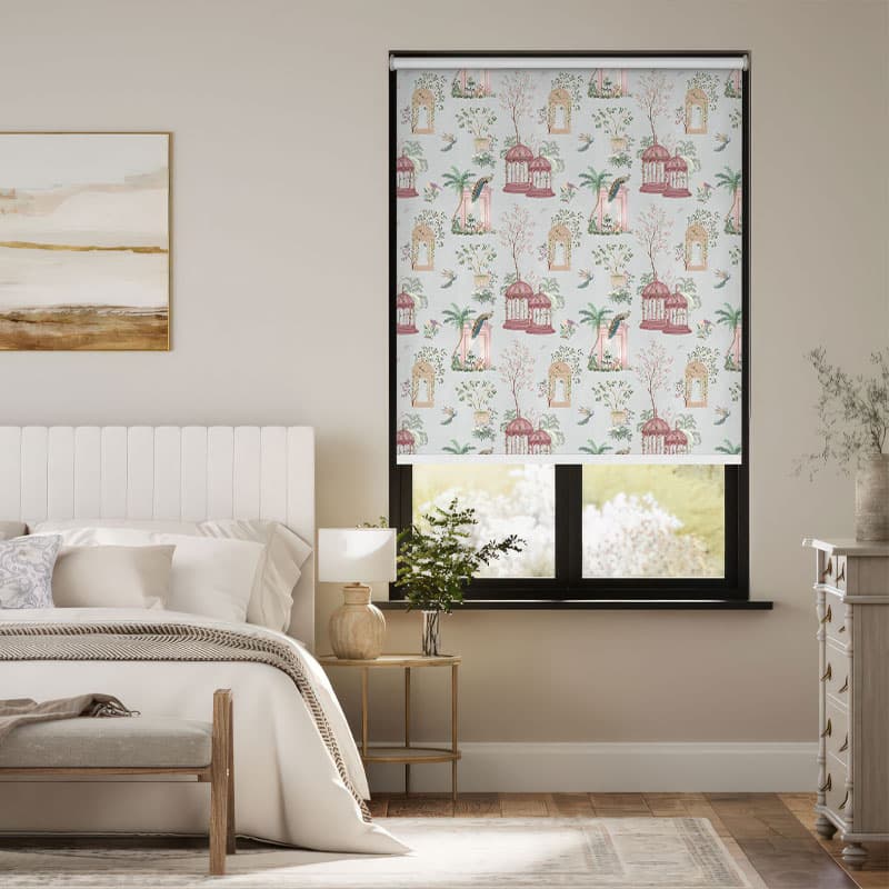 Romantic Gazebo & Birdcage Roller Blind pattern detail