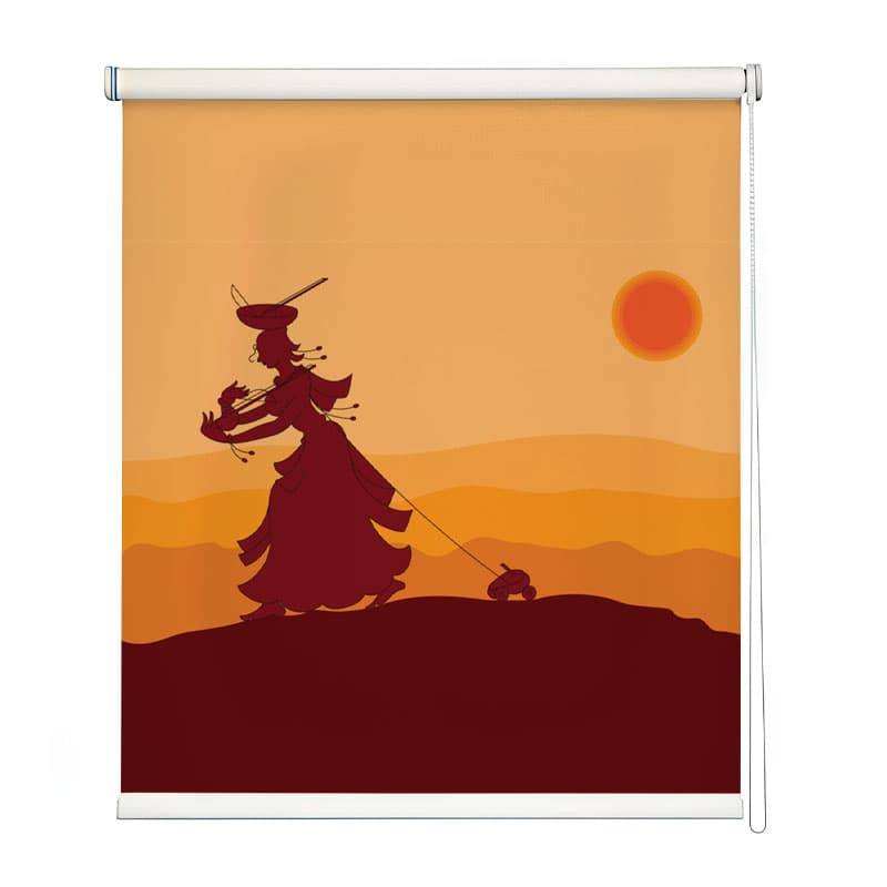Khilone Wali Scenery Roller Blind shown in a room