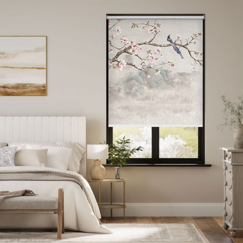 Songbird on Cherry Branch Roller Blind pattern detail