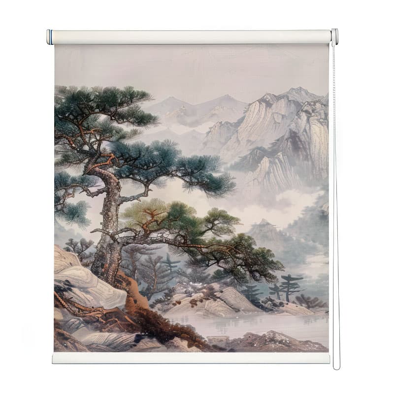 Misty Mountain Roller Blind shown in a room
