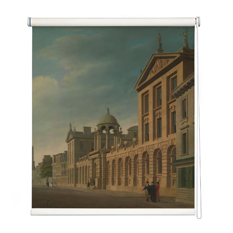 Custom Historic City Art Print Roller Blind shown in a room