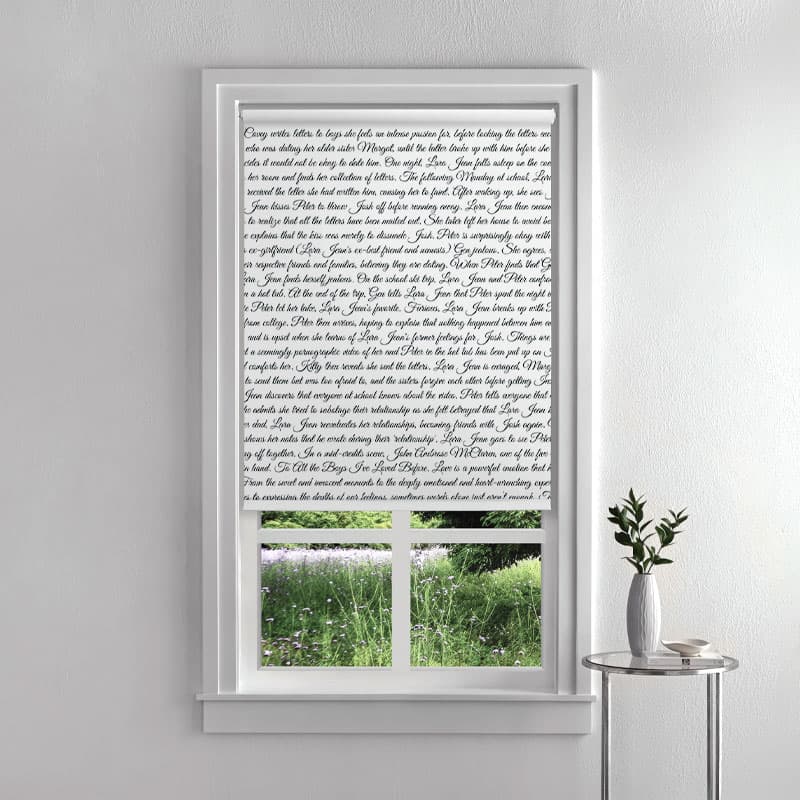 Handwritten Hearts Roller Blinds pattern detail