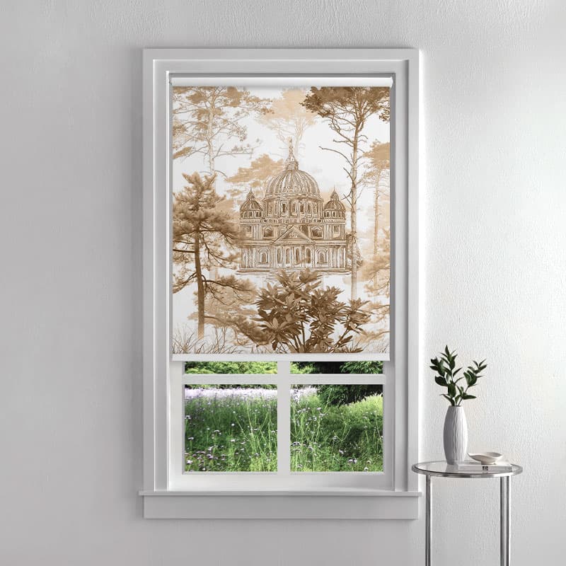 Sepia Cathedral Roller Blinds pattern detail