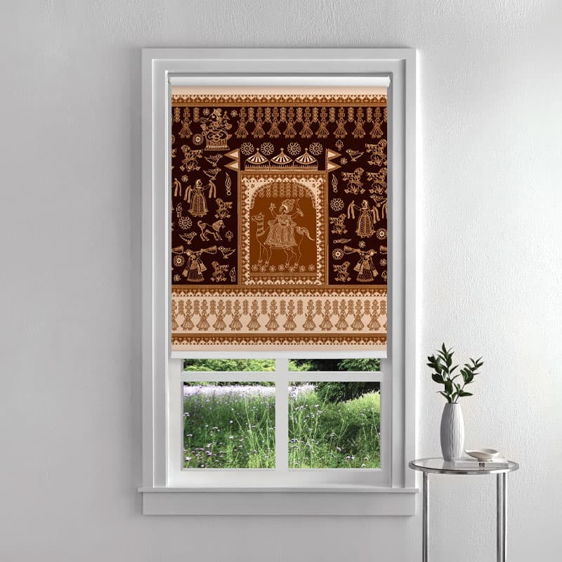 Mata Ni Pachedi Puja Room Roller Blind pattern detail