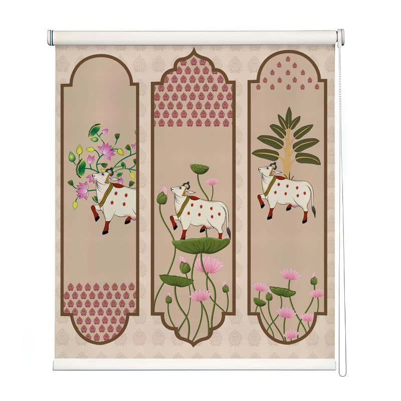Nand Mahotsav Roller Blind shown in a room