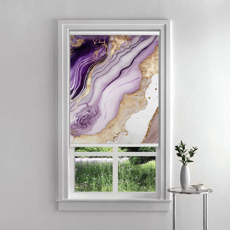 Amethyst Marble Veins Roller Blinds pattern detail