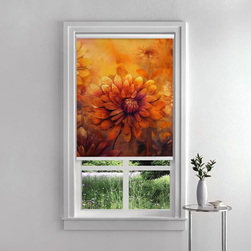 Blazing Botanica Roller Blinds pattern detail