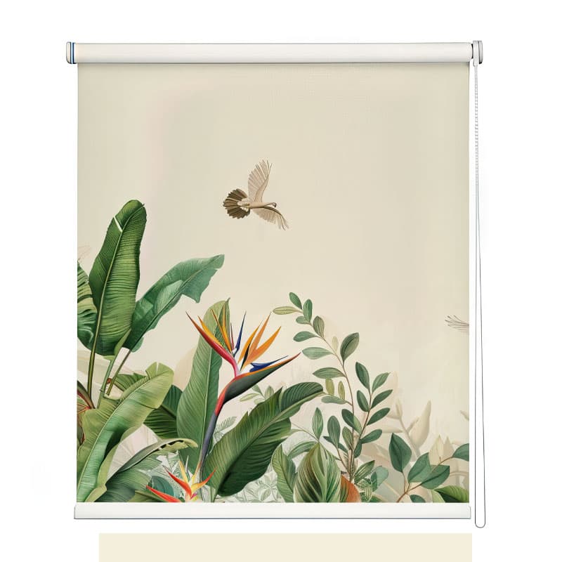 Jungle Chorus Roller Blind shown in a room