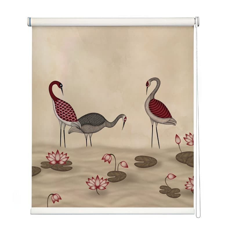 Artisan Aviary Roller Blinds shown in a room
