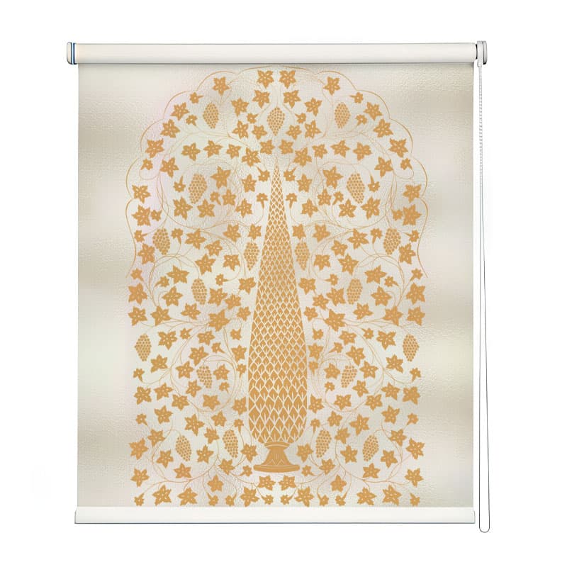 Durbar Decadence Roller Blind shown in a room