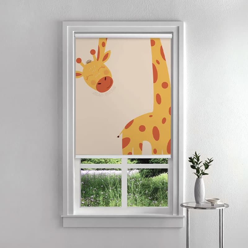 Peek-a-Boo Giraffe Roller Blinds pattern detail