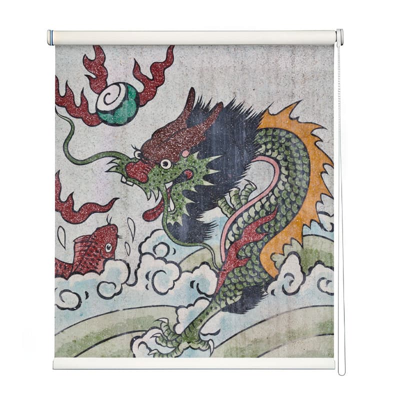 Dragon Artistry Roller Blind shown in a room