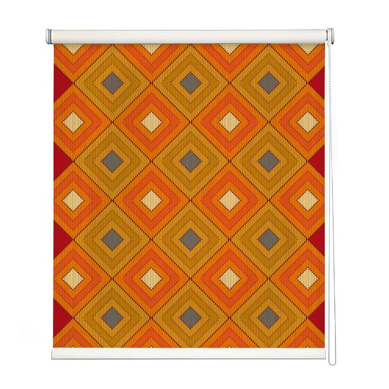 Vibrant Woven Warmth Roller Blind shown in a room