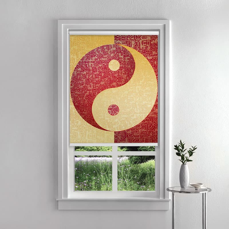 Yin-Yang Design Roller Blinds pattern detail