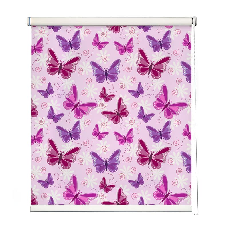 Joyful Butterfly Bliss Roller Blinds shown in a room