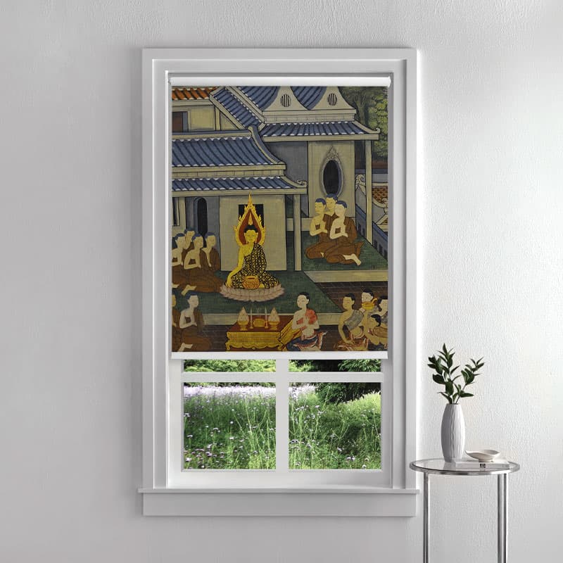 Spiritual Monastery Roller Blinds pattern detail