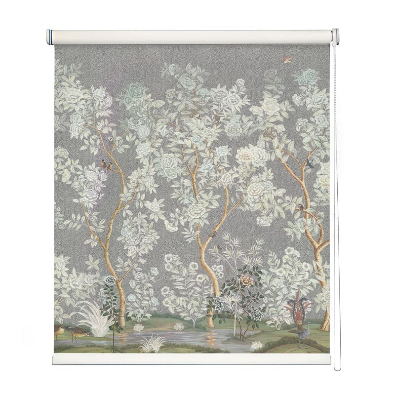 Twilight Blooms Roller Blinds shown in a room