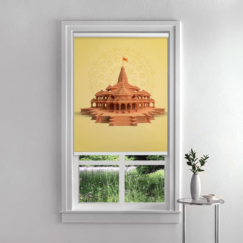 Ram Mandir Roller Blinds for Puja Room pattern detail