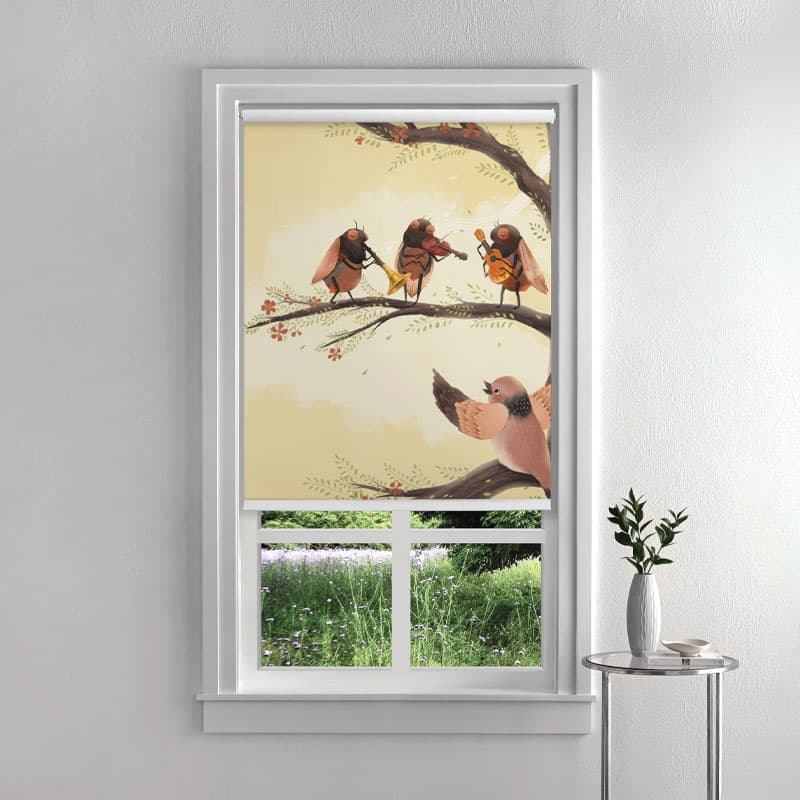 Joyful Musicians Roller Blinds pattern detail