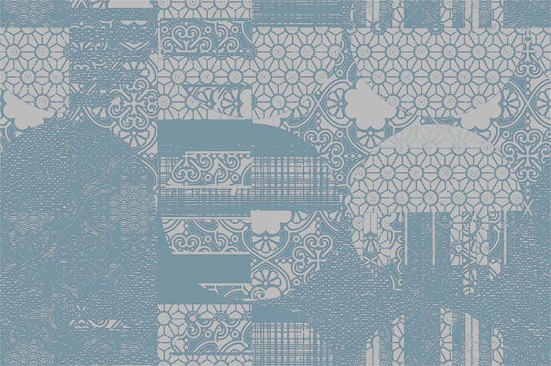 Heritage Patchwork Roller Blinds shown in a room