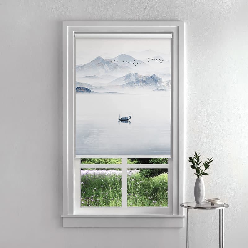 Foggy Peaks Pelmet Roller Blinds pattern detail