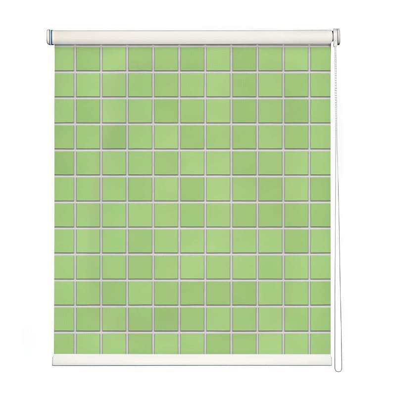 Lime Mosaic Roller Blinds shown in a room