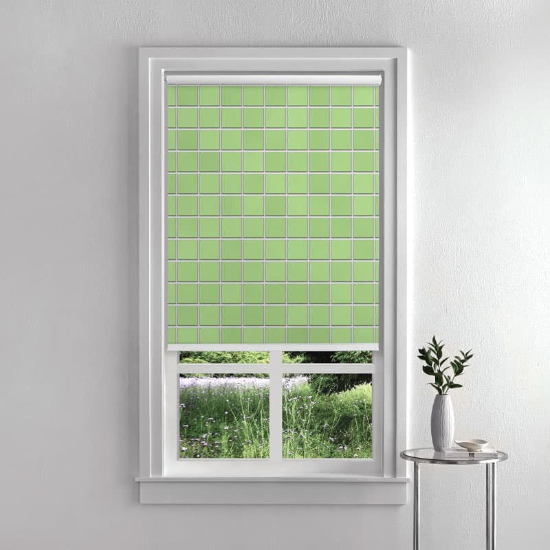 Lime Mosaic Roller Blinds pattern detail