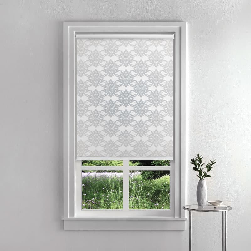 Silver Flourish Roller Blinds pattern detail
