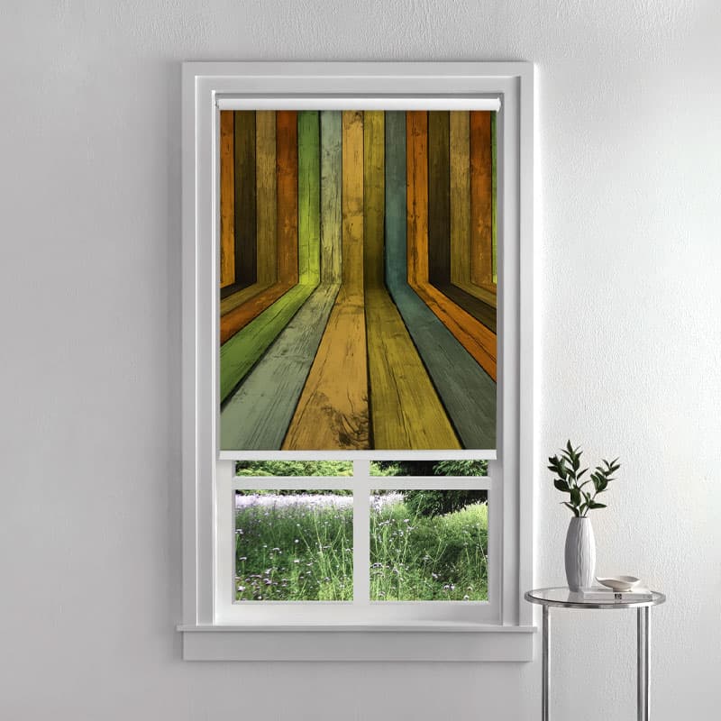 3D Natural Plank Roller Shades pattern detail