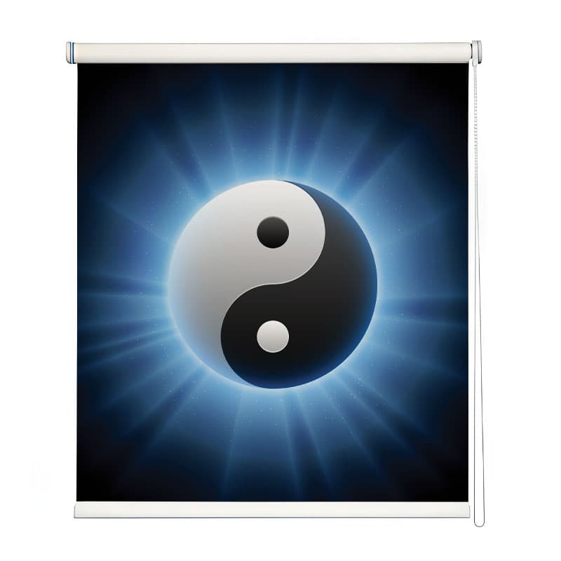 Yin Yang Balance Roller Blinds shown in a room