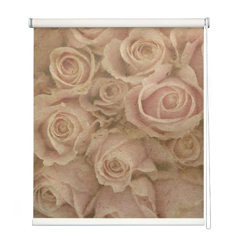 Vintage Rose Blush Roller Blinds shown in a room