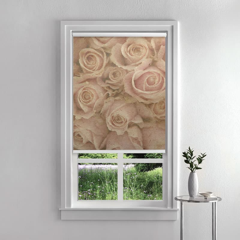 Vintage Rose Blush Roller Blinds pattern detail