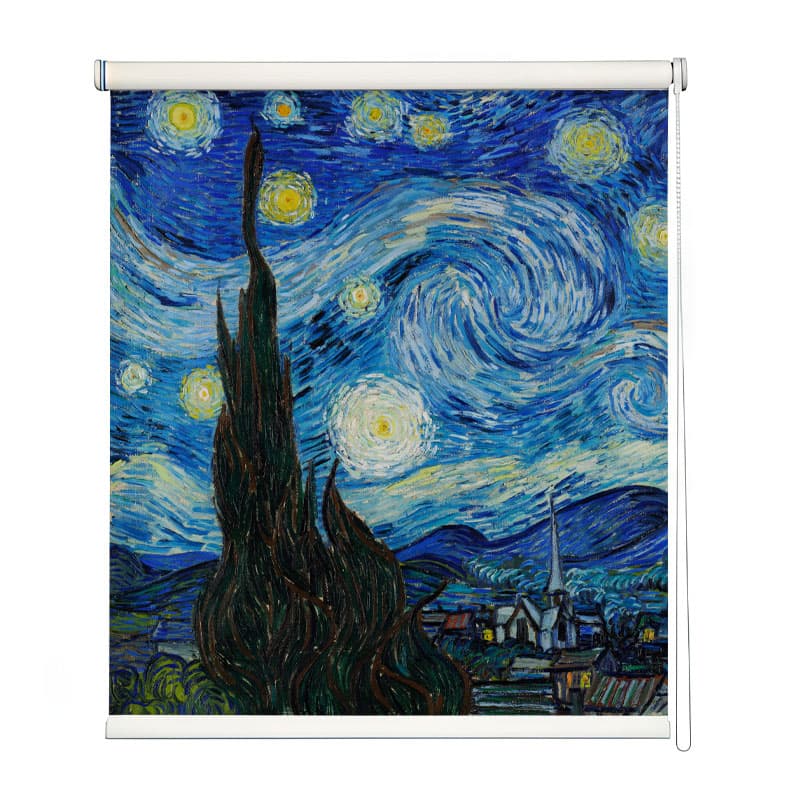 Night Sky Serenity Window Roller Blind shown in a room