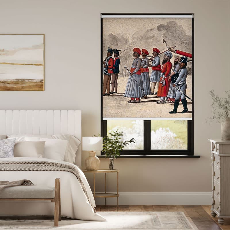Historic Indian Regiment Roller Blind pattern detail