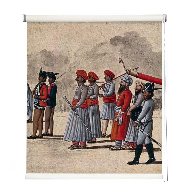 Historic Indian Regiment Roller Blind shown in a room
