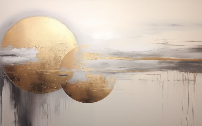Lumina, Floating Orbs Art Wallpaper Mural pattern detail